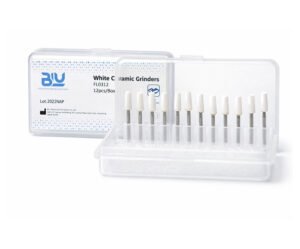 Blu White Ceramic Stone FLAME Shape