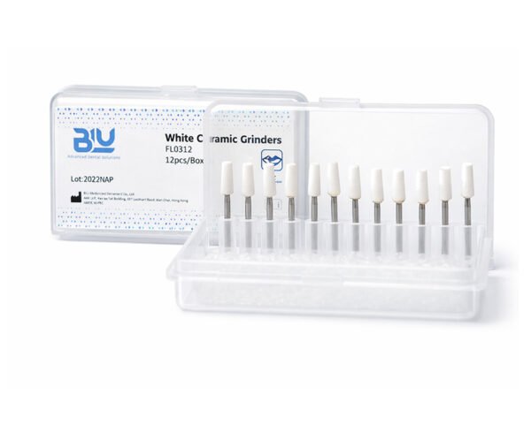 Blu White Ceramic Stone FLAME Shape