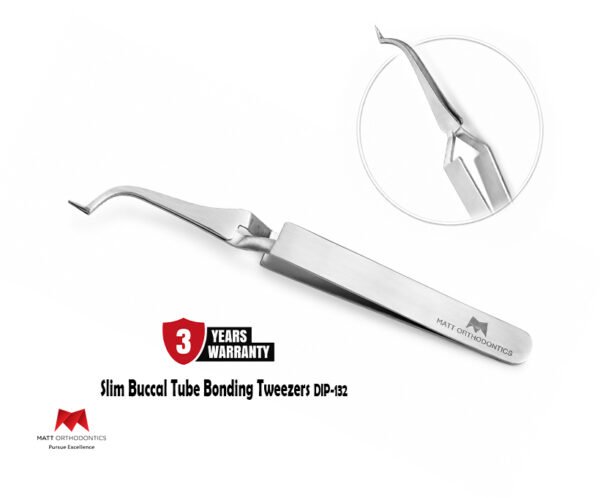 Matt Ortho Slim Buccal Tube Bonding Tweezers 𝗗𝗜𝗣-𝟭𝟯𝟮
