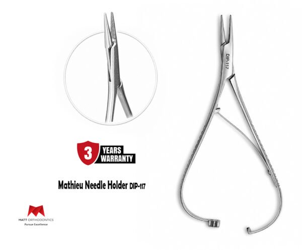 Matt Ortho Mathieu Needle Holder 14cm extra fine beak 𝗗𝗜𝗣-𝟭𝟭𝟳