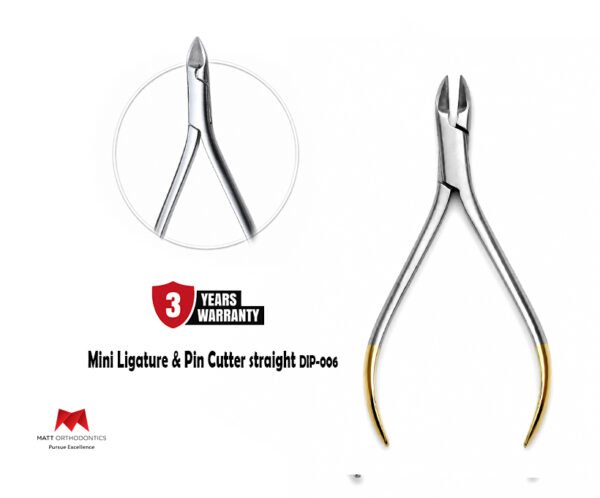 Matt Ortho Mini Ligature & Pin Cutter straight Slim Beak 12.5cm 𝗗𝗜𝗣-𝟬𝟬𝟲