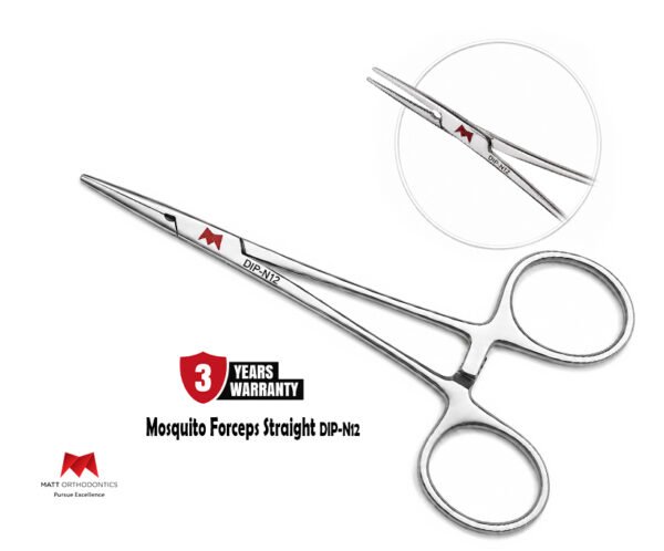 Matt Ortho Mosquito Forceps 12.5cm Straight 𝗗𝗜𝗣-𝗡𝟭𝟮